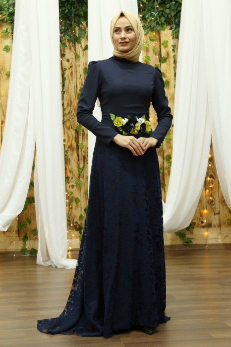NAVY BLUE EVENING DRESS